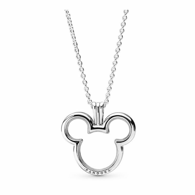 Pandora Disneyr, Mickey Floating Locket - Sterling Silver/Glass/Cubic Zirconia - Canada | OX1407KO